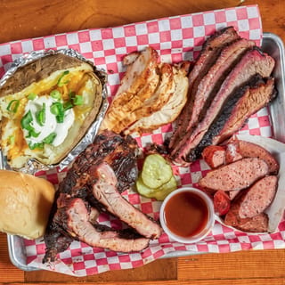 2 or 3 Meat Plate with Baked Potato