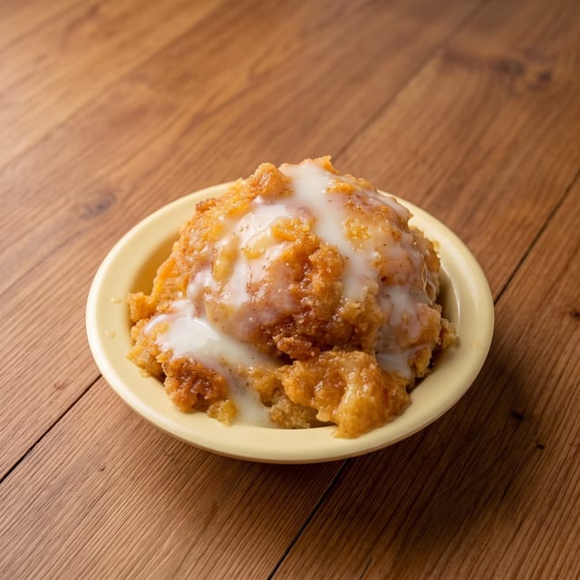 Bread Pudding w/ Rum Sauce.