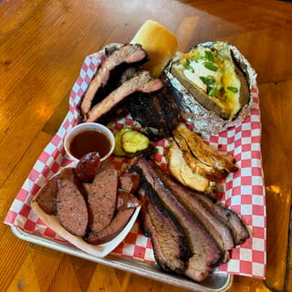 Meat Lovers Dinner with Overstuffed Potato
